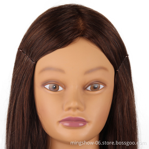 Cheap Cosmetology 100% Human hair African American Salon Practice Hairdresser braiding afro Training Mannequin dummy doll Head